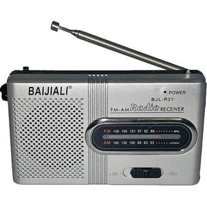 Edmondo - Draagbare Mini Noodradio - Zilver - FM/AM - Pocket Radio Speler