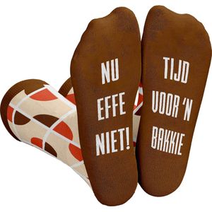 Silly Soles - Grappige Sokken Koffie Cadeau - Tijd Voor 'N Bakkie - One Size - Grappige Cadeaus voor Mannen Dames - Happy Verjaardag Cadeau Vrouw - Geschenk Heren, Vader, Papa, Moeder, Vriendin, Zus, Oma, Originele Sinterklaas Cadeautjes Socks