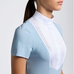 Cavalleria Toscana Jersey Wedstrijd Shirt S/S Bib Girls 164 Blue Fog