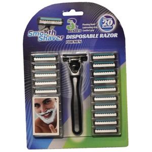 Lifetime Scheermesset - 21 reservekoppen - 3 mesjes per kop - Voor mannen