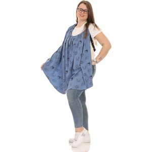 MBlove voedingsdoek Blauw katjesmotief