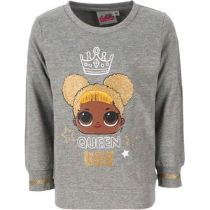 LOL Surprise! Sweater - Queen Bee - Katoen - Grijs - Maat 140 (10 jaar)
