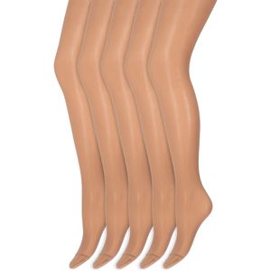 Grote maten panty | Niet gevormd | 30 Denier | Merk: Marianne | Maat: XL t/m XXXL | Kleur: Wineblush | 5 Paar