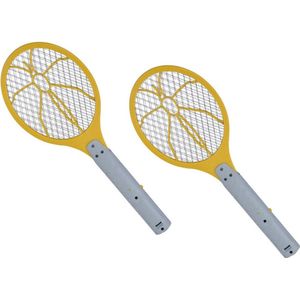 2x Elektrische anti muggen vliegenmepper geel/grijs 46 x 17 cm - ongediertebestrijding/insectenbestrijding 2 stuks