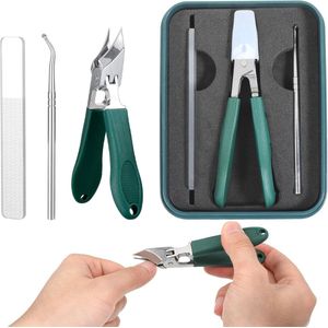 3 -delige professionele nagelschaarskit - Dikke nagelbreedte - roestvrijstalen pedicure gereedschap met lange handgreep - geschikt voor het invoegen van nagels