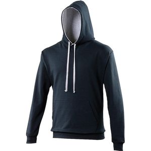 Awdis Varsity Hooded Sweatshirt / Hoodie (Nieuwe Franse marine / Heather Grey)