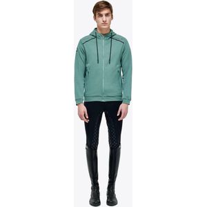 Hoodie Piqué Cotton Zip Emerald Grey (5J00) - M