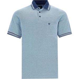 Hajo - Poloshirt Piqué - heren - aqua blauw - gemeleerd - maat M