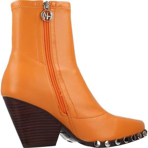 Noa Harmon - 9189N - Enkellaarsjes - Zwart - Leer - Met Studs
