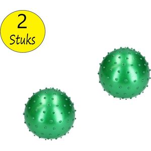 BDO Massagebal 2 stuks – 10cm – Ideaal voor Binnen – Speelbal Educatief Stevig – Stressbal – Groen