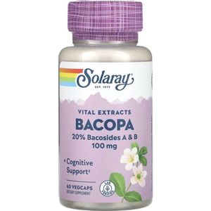 Solaray, Vital Extracts, Bacopa, 100 mg, 60 plantaardige capsules
