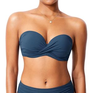 Dames Bandeau Bikini Top - Sexy Strapless Badpak Top - Halter Zwemkleding met BH - Maten S-L-XL