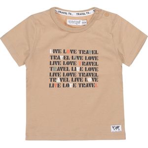 Dirkje jongens T-shirt beige met tekst - maat 68