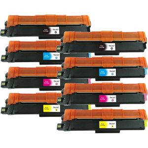 MediaHolland - Huismerk Toner TN-243, TN-247, TN243, TN247 geschikt voor Brother Laser Printers - 2x Zwart, 2x Magenta, 2x Cyaan en 2x Geel - Toners Cartridges - Zwart: 3000 Pagina's & Kleur: 2300 Pagina's