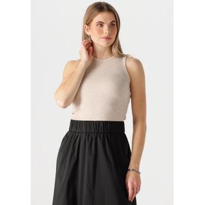 Notre-V Nv-dribbel Tops & T-shirts Dames - Shirt - Beige - Maat XS