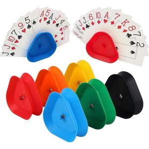 6er-set kaart houders voor kinderen - UNO Junior - Driehoekige kaart houders - Handsfree-kaart houders voor kaartspellen - Speelgoed voor kinderen