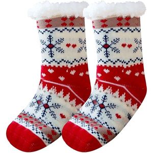 2 paar fleecesokken voor dames, comfortabele en dikke wollen sokken, antislip loungesokken, one size fits all (35-42), ijsbeerpatroon.