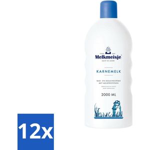 Melkmeisje Bad en Douche Crème Karnemelk 2000 ml - Voordeelverpakking - 12 stuks