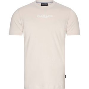 Cavallaro Napoli - Bari T-Shirt Logo Ecru - Heren - Maat XXL - Regular-fit