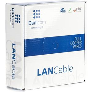 DANICOM CAT6A U/UTP 50 meter internetkabel op rol stug - LSZH (Eca) - netwerkkabel
