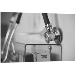 Forex - Stethoscoop Zwart - Wit - 120x80cm Foto op Forex