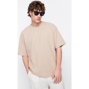 Trendyol TMNSS22TS00049 Volwassenen Mannen T-shirt Single pack - kameel - S