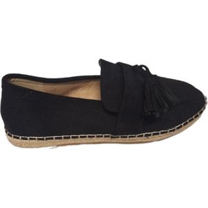 LUCKYSHOES-LOAFER-SUEDELOOK-BLACK-ESPADRILLE-37