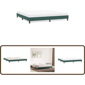 vidaXL Bedframe zonder matras 180x220 cm fluweel donkergroen