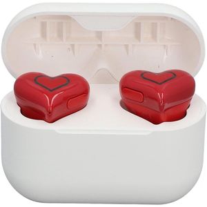 Allecto Plus - Hartvormige Draadloze Oordopjes met HIFI Stereogeluid en Oplaadetui - Rood, Ideaal voor Sport en Reizen - Omgevingsgeluidopname - Kleurverlooplicht - 5.3 uur afspeeltijd