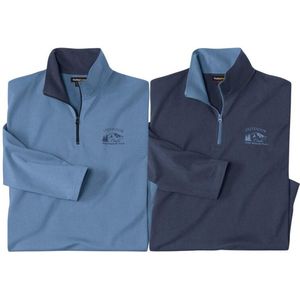 ATLAS FOR MEN - Set van 2 lichte sweaters Outdoor - Heren - Verkrijgbaar in grote maten - L