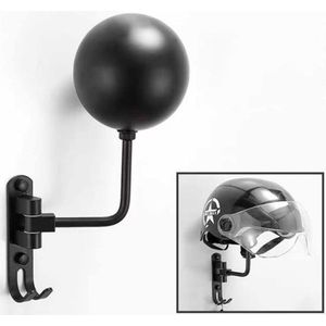 Helmhouder Wandsteun Ophangsysteem - Hoedenhouder - Displayhouder - Helm Kapstok Standaard Incl. Haakjes - Essentieel Voor Motorliefhebbers - Scooter Brommer Snorscooter - Motor Accessoires - Voor Motorhelm, Fietshelm, Baseballhelmen - 1 Stuk