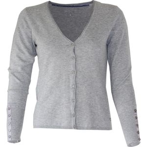 MOOI! Company - Dames vest Loret - Half lang los vallend - Fijn gebreid - Kleur l.Grey melange - S