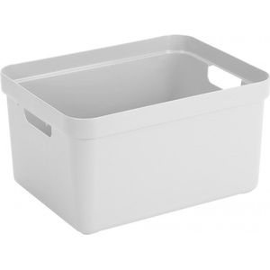 7x stuks witte opbergboxen/opbergdozen/opbergmanden kunststof - 32 liter - opbergen manden/dozen/bakken - opbergers