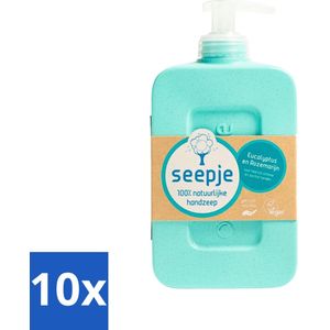 Seepje - Handzeep - Eucalyptus met Rozemarijn - 300 ml - Antiseptische Geur - Bulkverpakking - 10 stuks