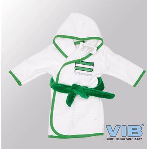 VIB® - Badjas Luxe Katoen - Rotterdam (Wit-Groen) - Babykleertjes - Baby cadeau