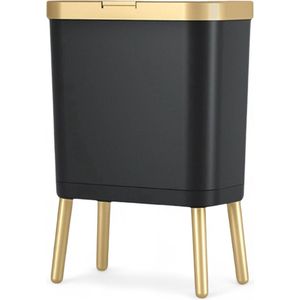 High Aspect® Prullenbak op pootjes - Zwart & Goud 15L - Design - Afvalbak - Afvalemmer / Afvalemmers / prullenbak / prullenbakken - badkamer