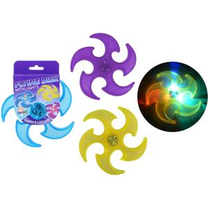 Frisbee met licht - Klein - Flexibel - Siliconen - Twee Stuks - 15 cm - Speelgoed - Buitenspeelgoed - Overgooien - Kado Tip !! Voordeel Set 2 Stuks