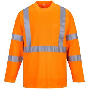 PORTWEST Hogezichtbaarheids T-shirt met lange mouwen en reflectie strepen Oranje Maat S
