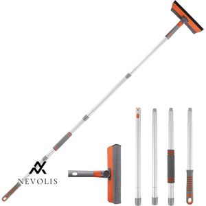 Nevolis Professionele 2-in-1 Raamreiniger 160 cm Telescoopsteel Aluminium Hoge Ramen Autoruiten .