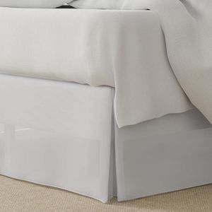 Microvezel op maat gemaakte stijl bedrok - klassieke stijl - 14 inch val lengte - California King - wit