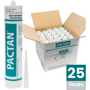 PACTAN Siliconenkit Zwart 310 ml – 25 Stuks Voordeelverpakking – Hittebestendig tot 250°C