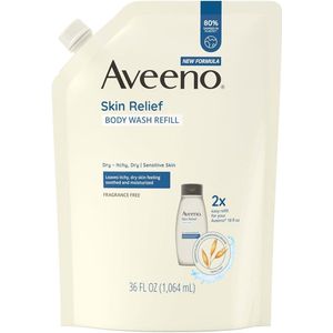 Aveeno - Skin Relief Body Wash – Fragrance Free – Zachte Dagelijkse Reiniging voor Gevoelige, Droge & Jeukende Huid – Body Wash Navulling