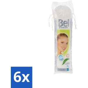 6 x Hartmann Bel - Wattenpads Premium Klein Rond - 75 stuks per verpakking - Biologische Wattenschijfjes - Katoenen Wattenschijfjes - Make-up Remover - Gezichtsreiniger - Biologische Verpakking