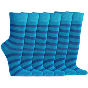 Biologische kindersokken | Vrij van schadelijke stoffen | Merk: Socks4Fun | Maat: 19 t/m 38 | Kleur: Blauw | 6 Paar
