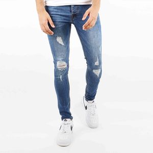 Heren Skinny Jeans Ripped Blue