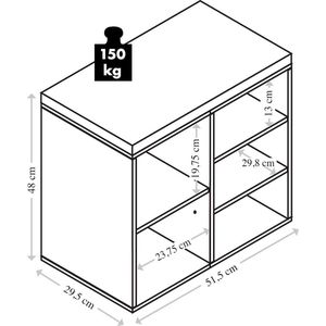 Kesper - Schoenenkast - Wit - Hout - Inclusief Zitkussen