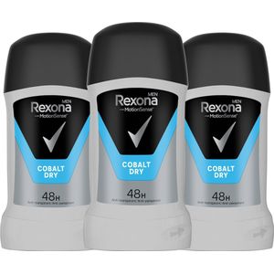 Rexona Men Motion Sense Cobalt Dry Deodorant - 3 x 50 ml - Deodorant Man Voordeelverpakking - Deo Stick Mannen