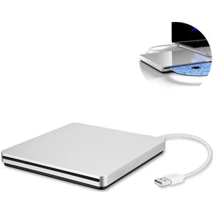 Crrynuo Externe DVD Speler - Brander - Externe DVD / CD Speler en Brander voor Laptop - USB-poorten - zilver