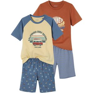 Vertbaudet - Set met 2 Pyjamashorts - Katoen - Summer Surf - Voor Jongens