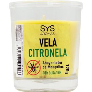 SYS Geurkaars - Muggenkaars - Citronella - Anti Muggen Kaars - 100% Natuurlijk - 120g